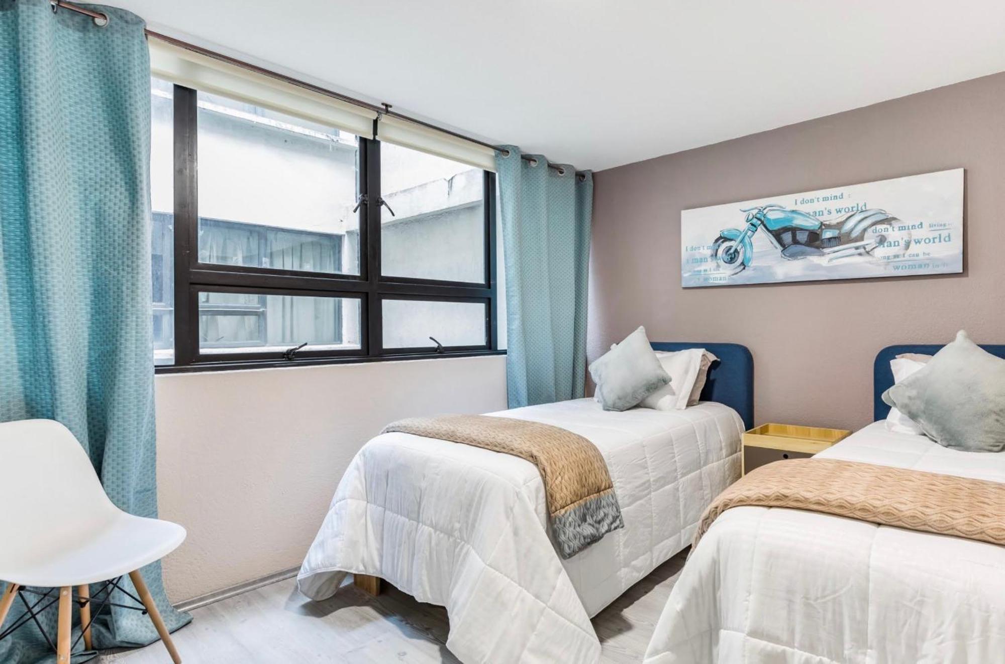 Cozy Roma Norte Flat - Parking- Wifi - Sleeps 6 Mexico by Eksteriør bilde